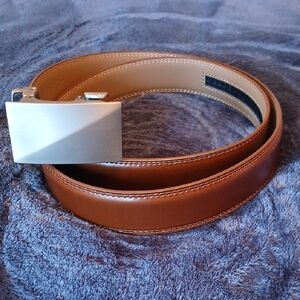 Men's Chaoren Brown Sliding Ratchet Adjustable Belt